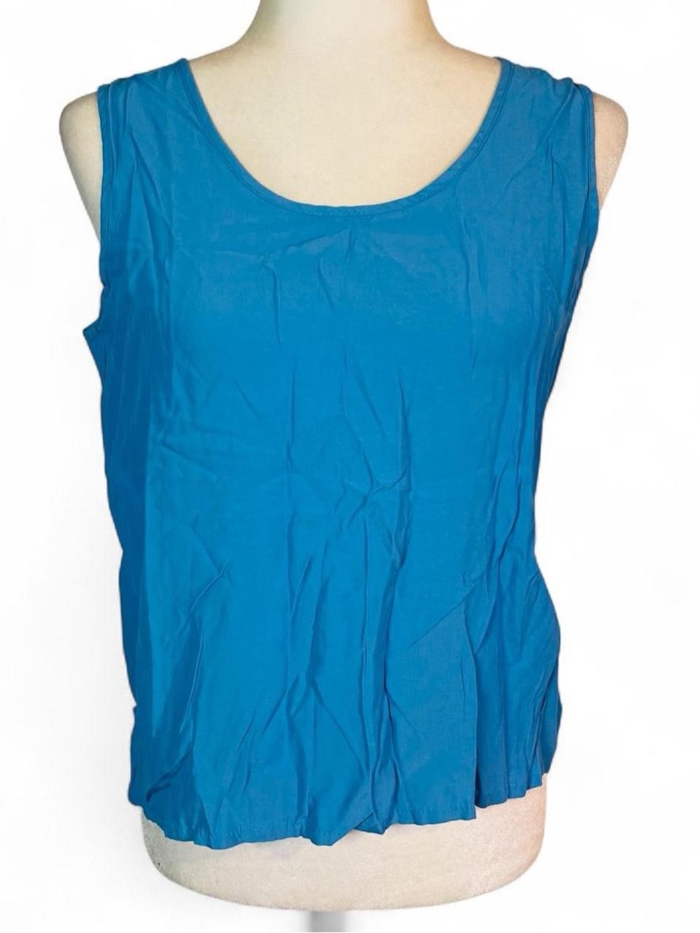 Vintage 80s 90s Impressions of California Size Medium M Solid Blue Tank Top